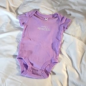 Carter's 3-month lilac purple Daddy's princess diaper shirt